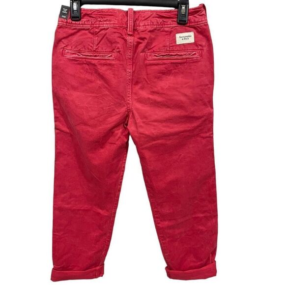 NWT Abercrombie and Fitch Mens Slim‎ Straight Chino Red Pants 28x30 - Picture 4 of 13